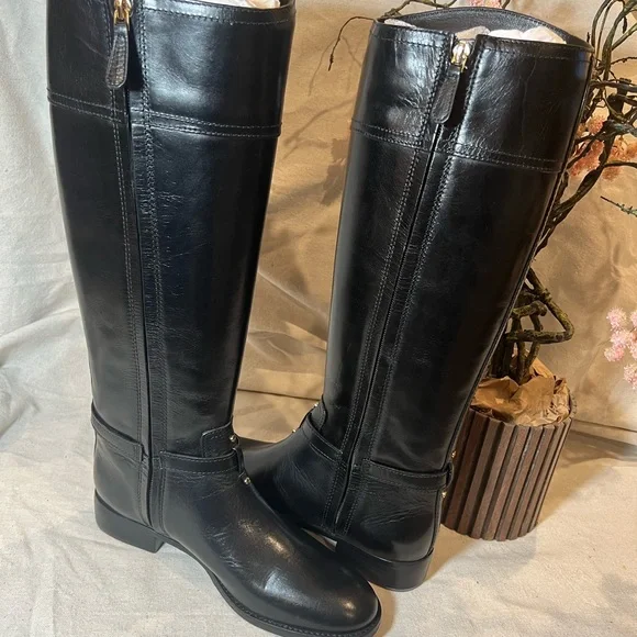 Tory Birch ELOISE riding boots black size 9 - Picture 2 of 13